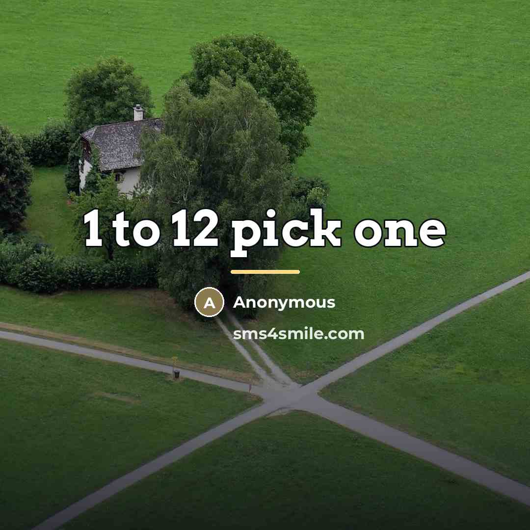 “1 to 12 pick one…” quote by Anonymous
