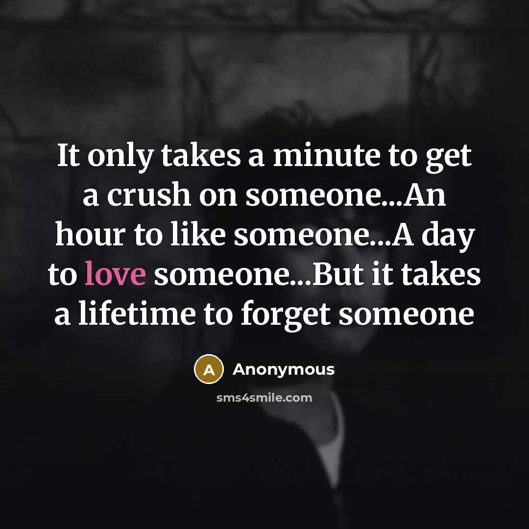 “It only takes a minute to get a crush on…” quote by Anonymous