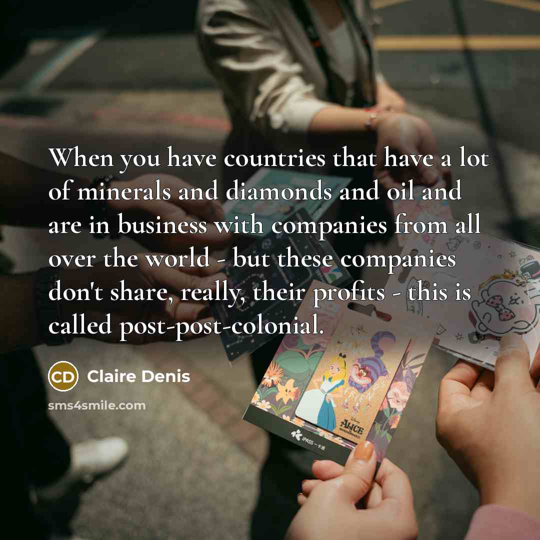 “When you have countries that have a lot of minerals…” quote by Claire Denis