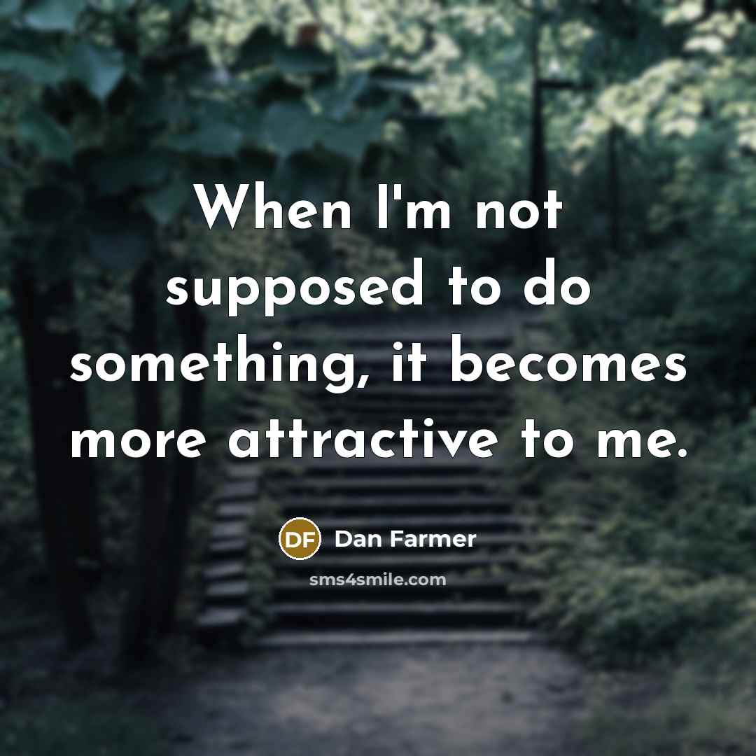 “When I'm not supposed to do something, it becomes more…” quote by Dan Farmer