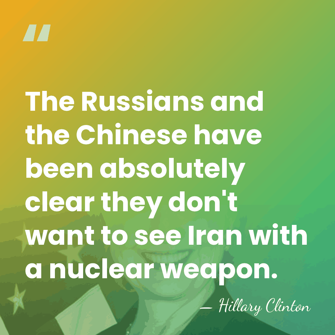 The Russians and the Chinese have been absolutely clear they don't want&hellip; - Hillary Clinton