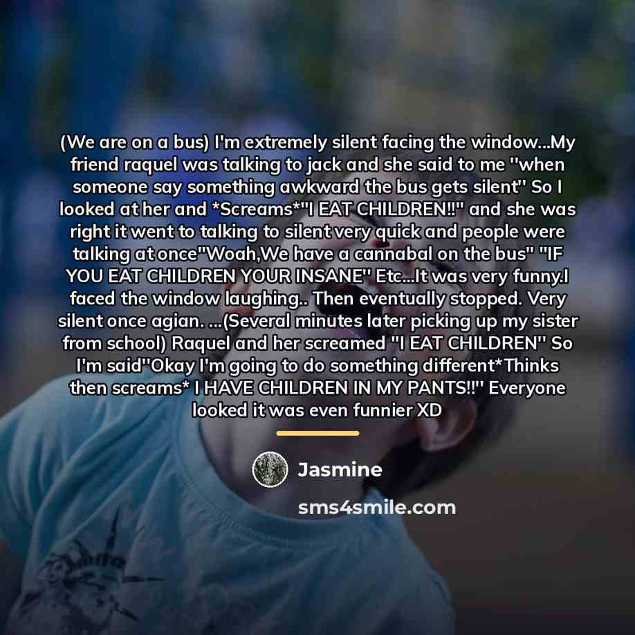 “(We are on a bus) I'm extremely silent facing the…” quote by Jasmine