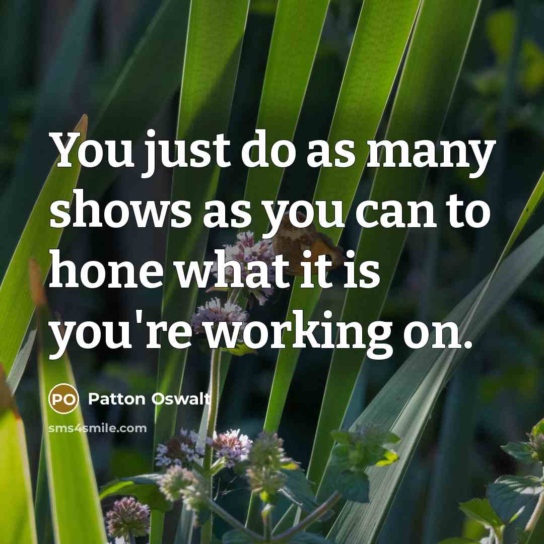 “You just do as many shows as you can to…” quote by Patton Oswalt