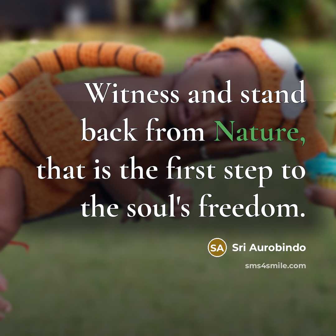 “Witness and stand back from Nature, that is the first…” quote by Sri Aurobindo