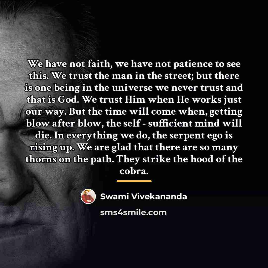 “We have not faith, we have not patience to see…” quote by Swami Vivekananda