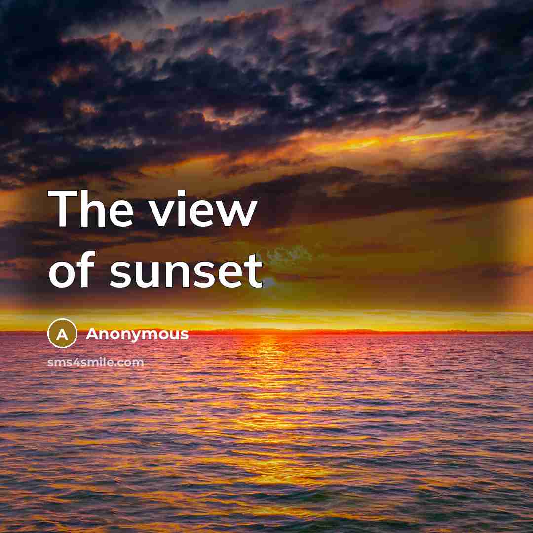 “The view of sunset” quote by Anonymous