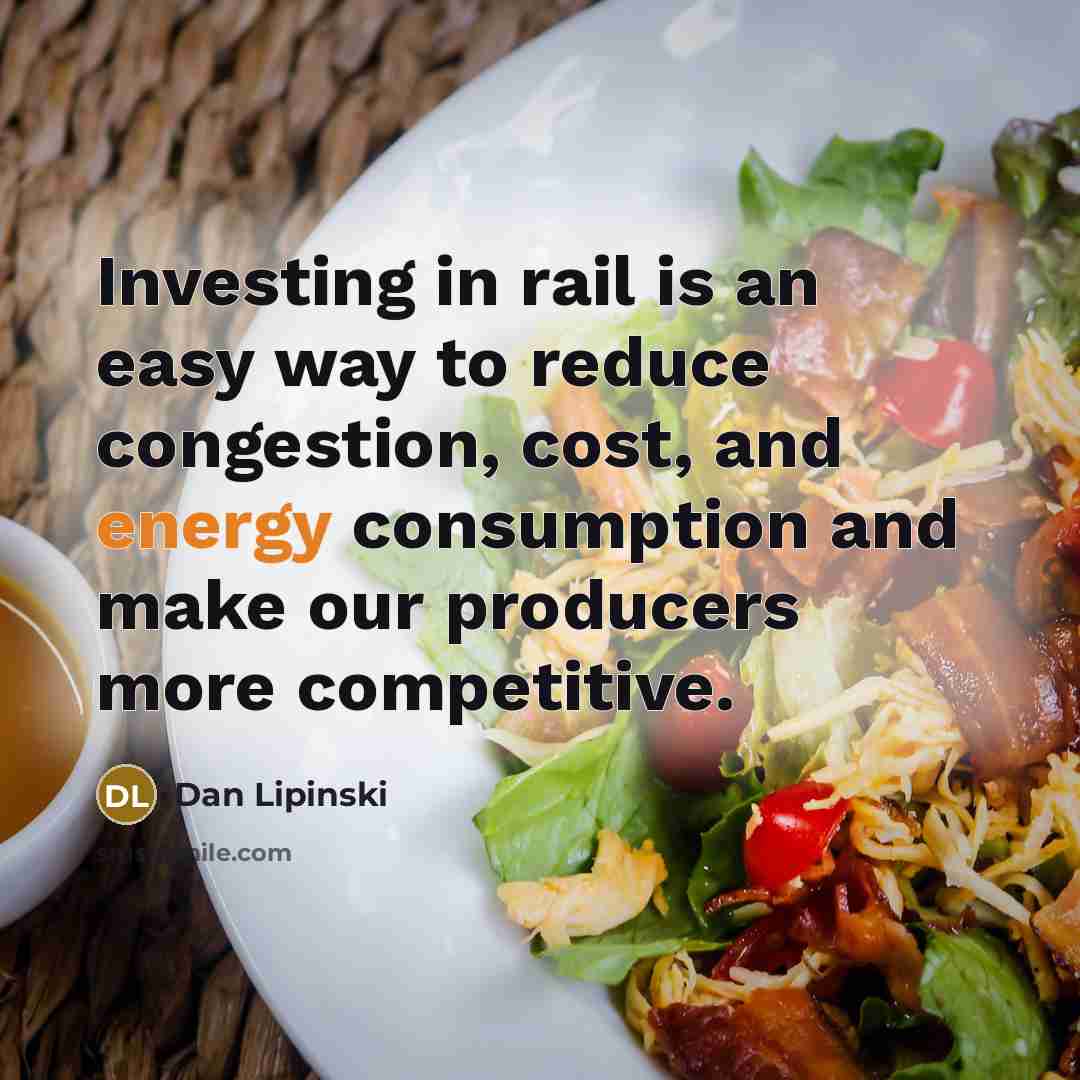 “Investing in rail is an easy way to reduce congestion,…” quote by Dan Lipinski