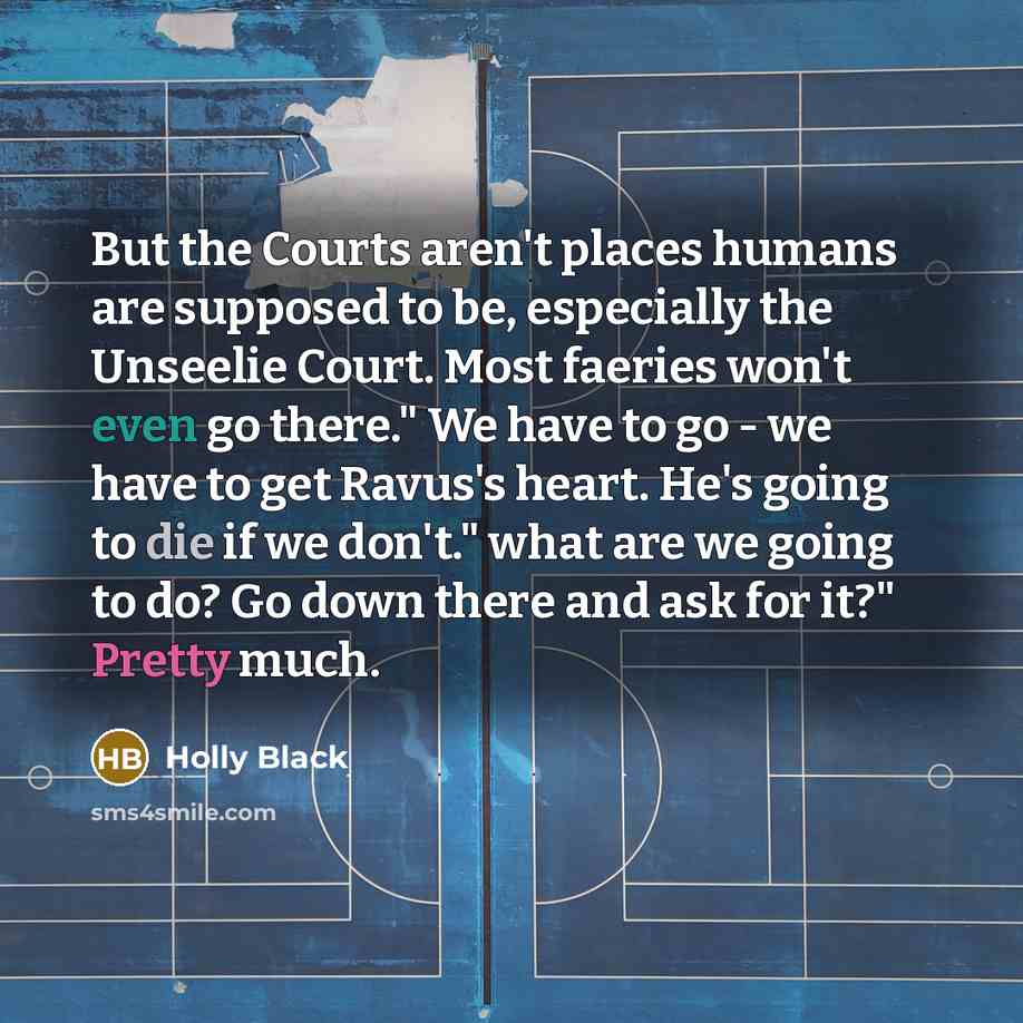“But the Courts aren't places humans are supposed to be,…” quote by Holly Black