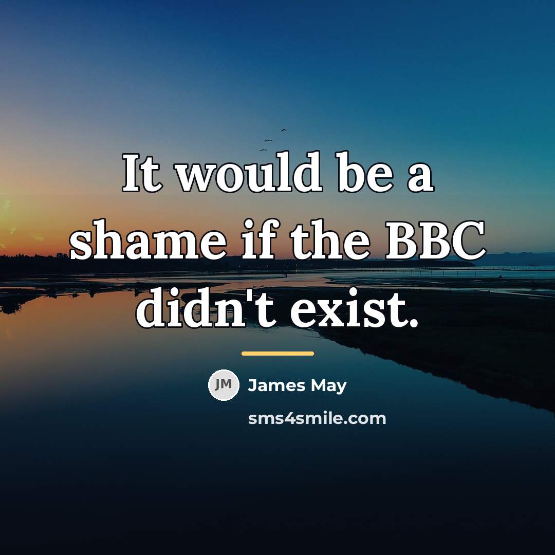 “It would be a shame if the BBC didn't exist.…” quote by James May