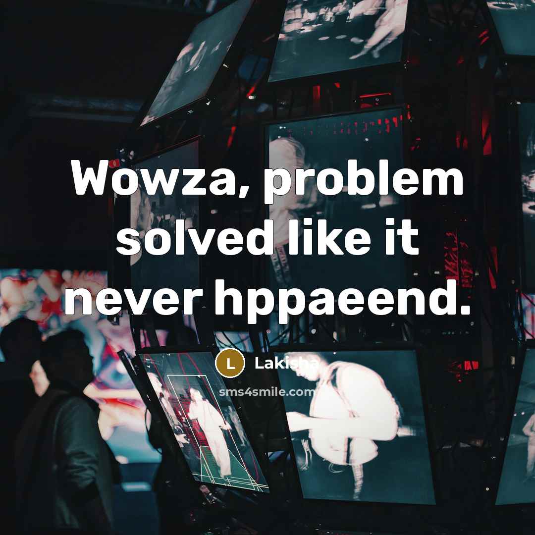 “Wowza, problem solved like it never hppaeend.” quote by Lakisha