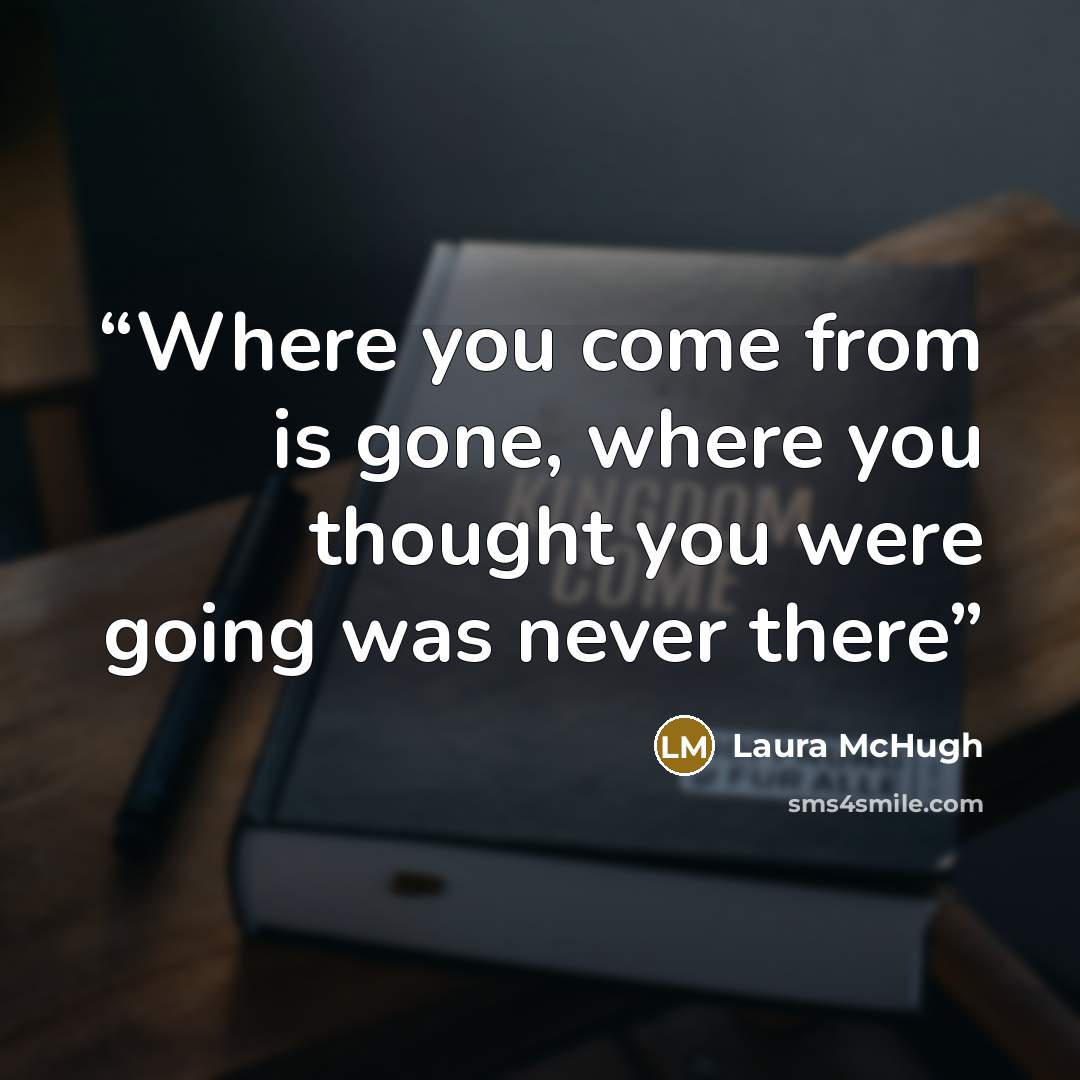 “Where you come from is gone, where you thought you were going was never there” quote by Laura McHugh