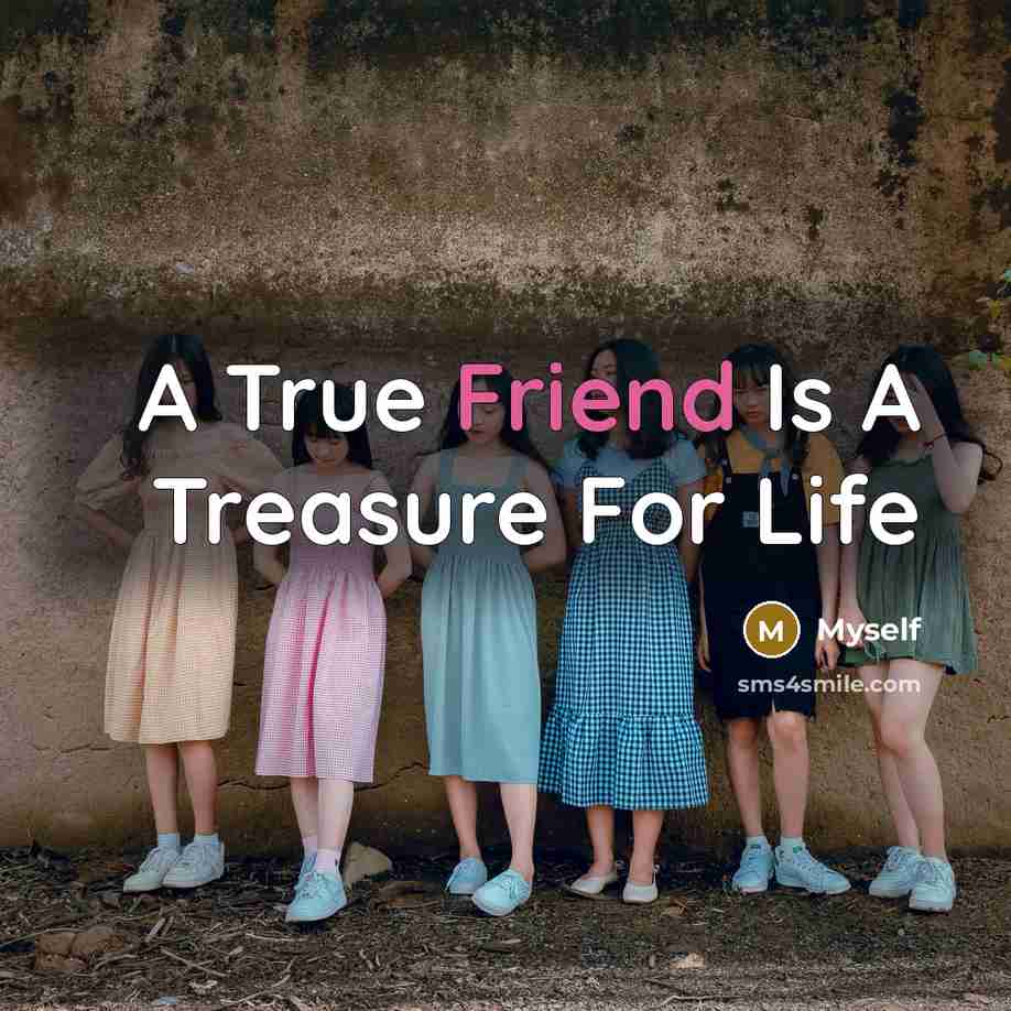 “A True Friend Is A Treasure For Life…” quote by Myself