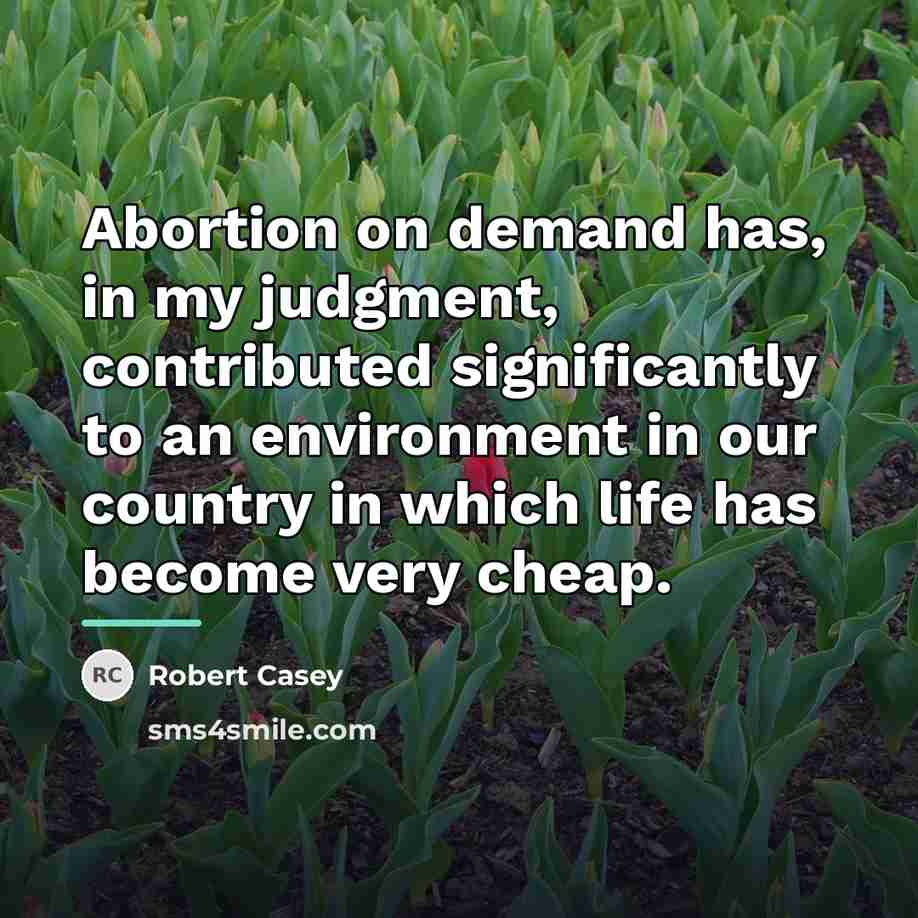 “Abortion on demand has, in my judgment, contributed significantly to…” quote by Robert Casey