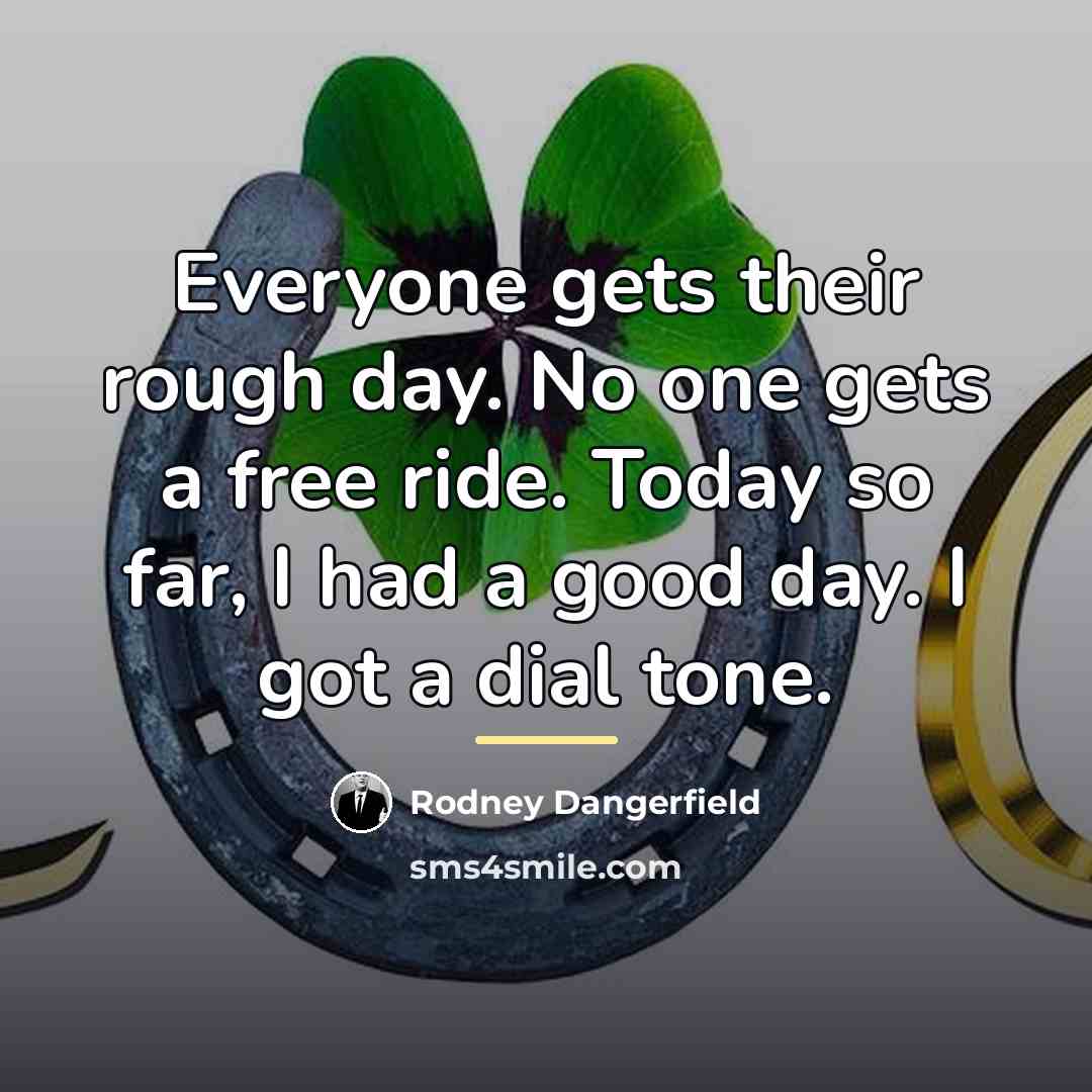 “Everyone gets their rough day. No one gets a free…” quote by Rodney Dangerfield