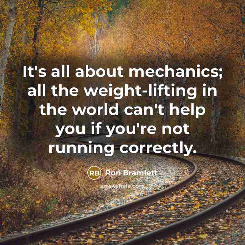 “It's all about mechanics; all the weight-lifting in the world…” quote by Ron Bramlett