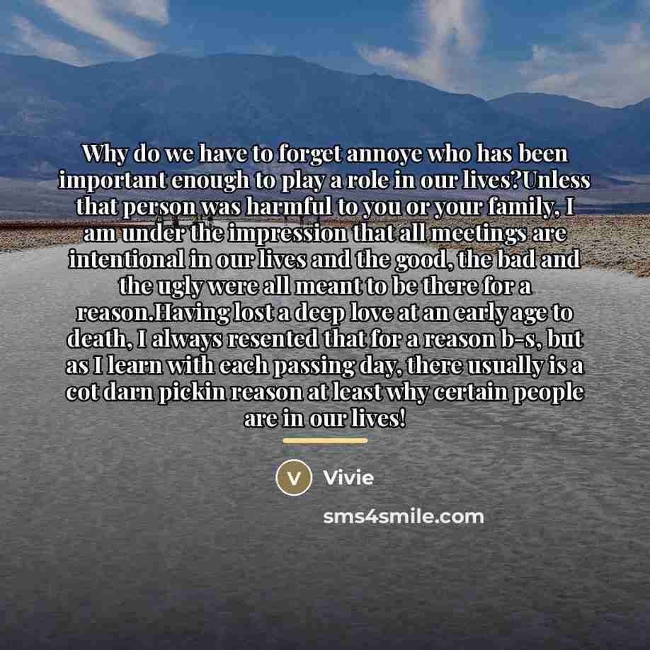 “Why do we have to forget annoye who has been…” quote by Vivie