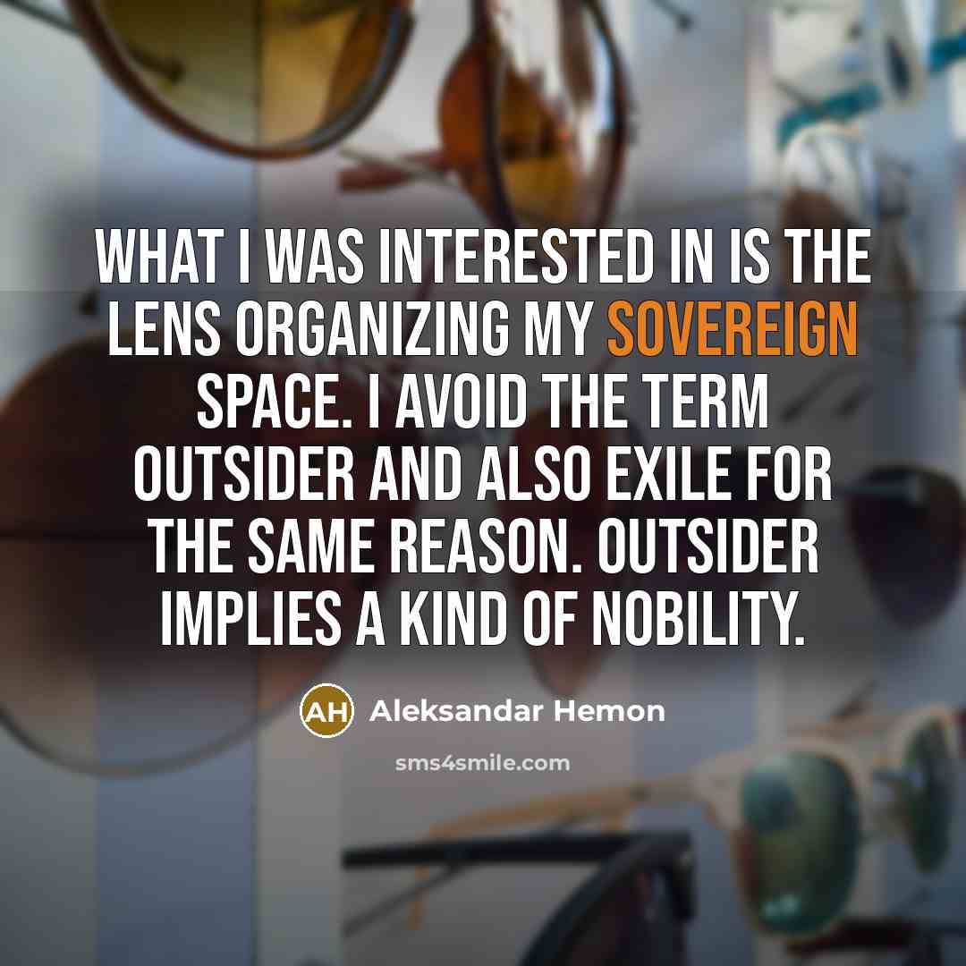 “What I was interested in is the lens organizing my…” quote by Aleksandar Hemon