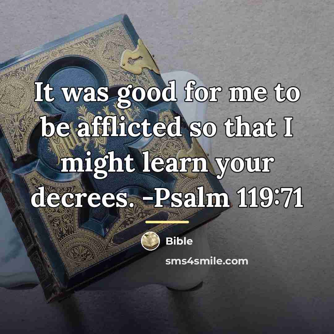 “It was good for me to be afflicted so that…” quote by Bible