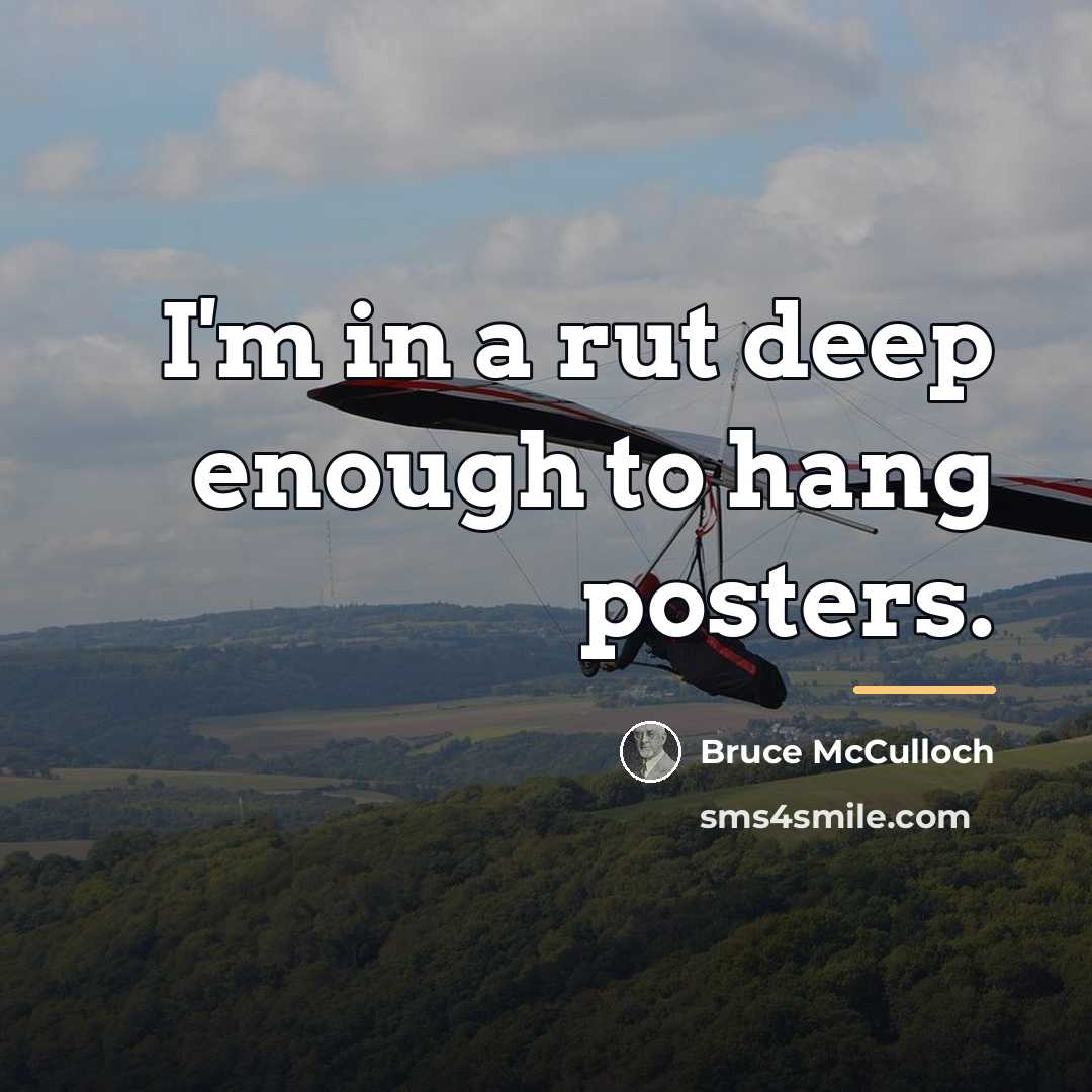 “I'm in a rut deep enough to hang posters.…” quote by Bruce McCulloch