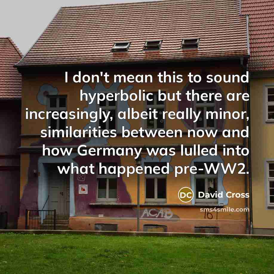 “I don't mean this to sound hyperbolic but there are…” quote by David Cross