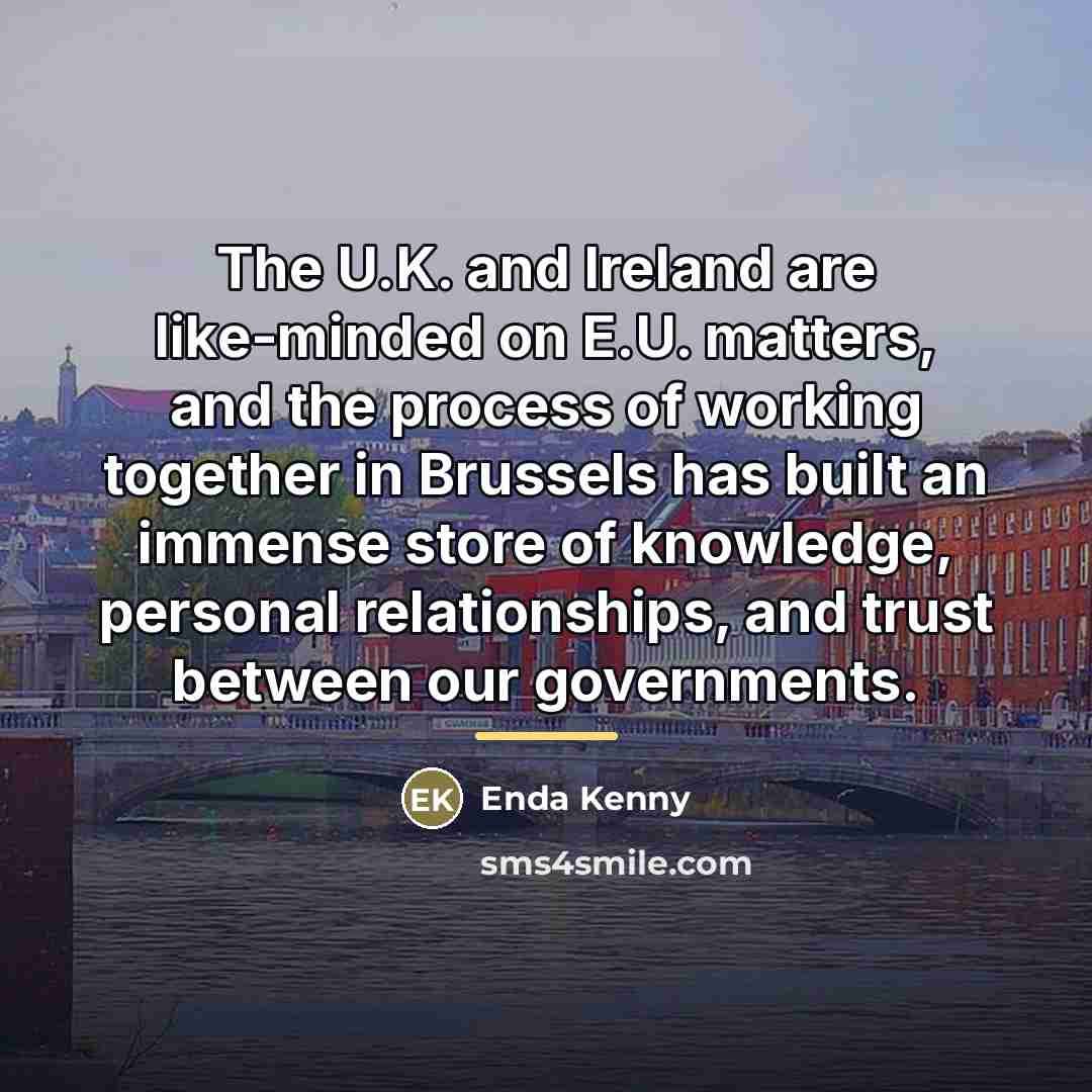 “The U.K. and Ireland are like-minded on E.U. matters, and…” quote by Enda Kenny