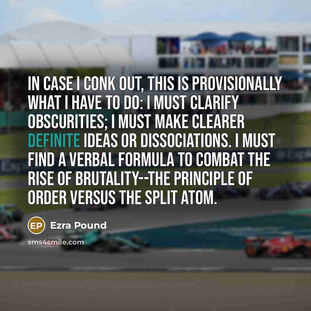 “In case I conk out, this is provisionally what I…” quote by Ezra Pound