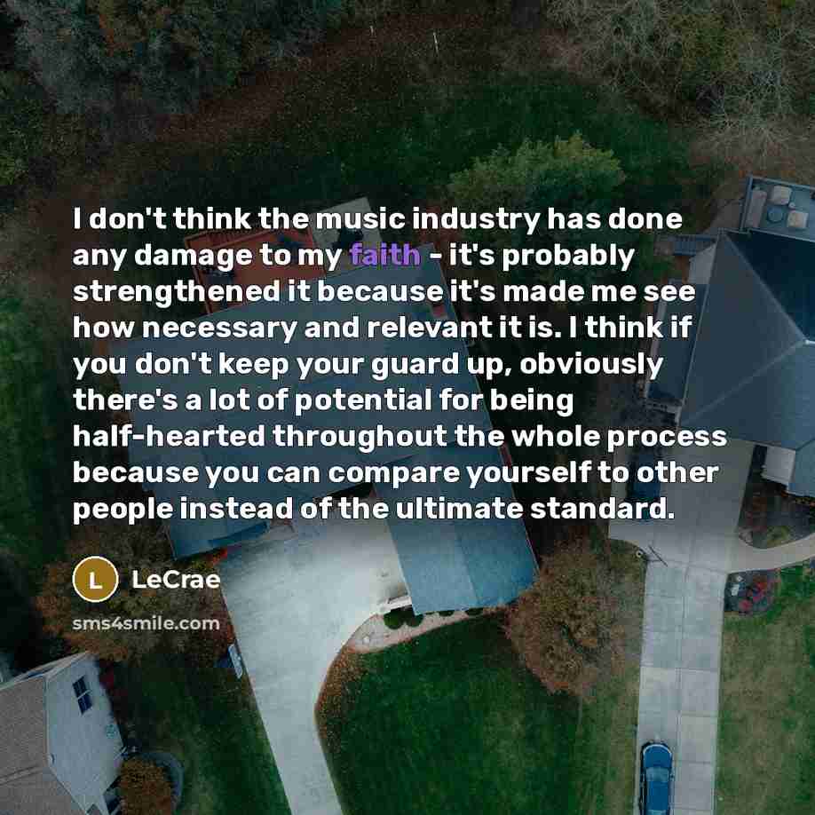 “I don't think the music industry has done any damage…” quote by LeCrae