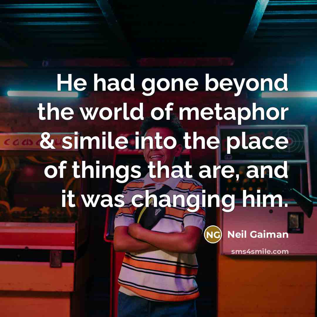 “He had gone beyond the world of metaphor & simile…” quote by Neil Gaiman