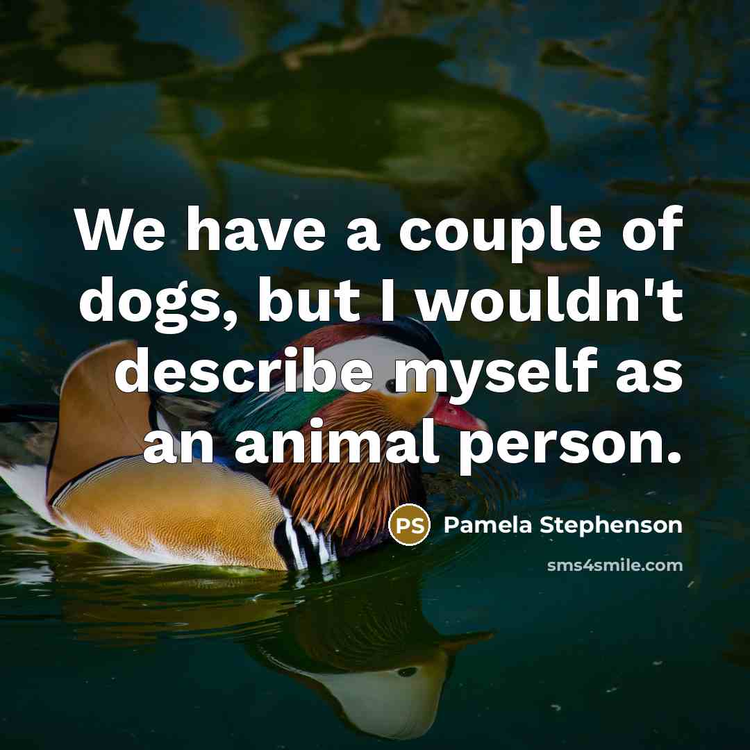 “We have a couple of dogs, but I wouldn't describe…” quote by Pamela Stephenson
