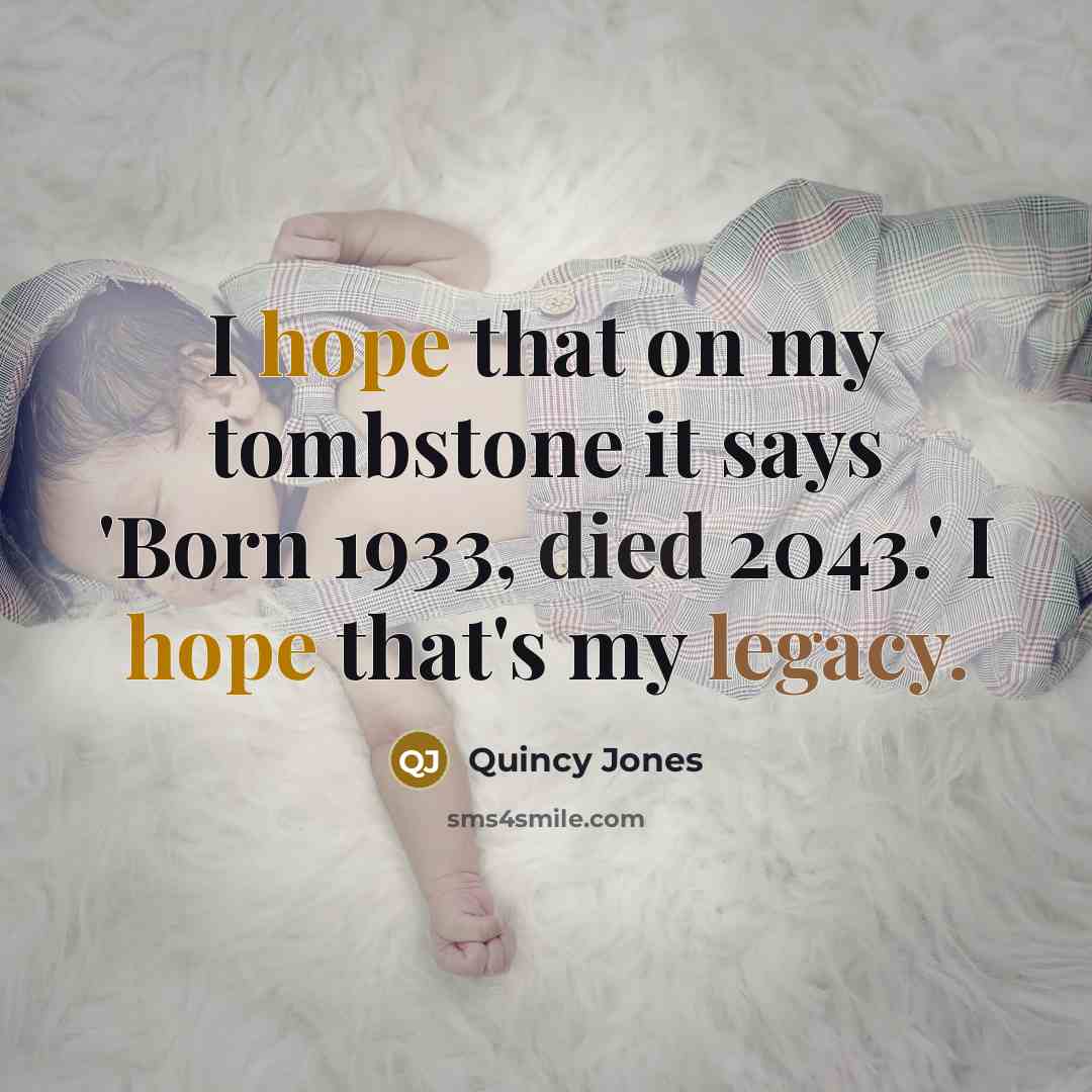 “I hope that on my tombstone it says 'Born 1933,…” quote by Quincy Jones