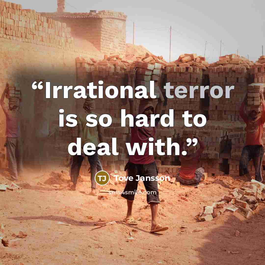 “Irrational terror is so hard to deal with.” quote by Tove Jansson