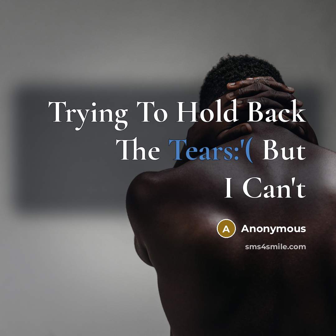 “Trying To Hold Back The Tears:'( But I Can't” quote by Anonymous