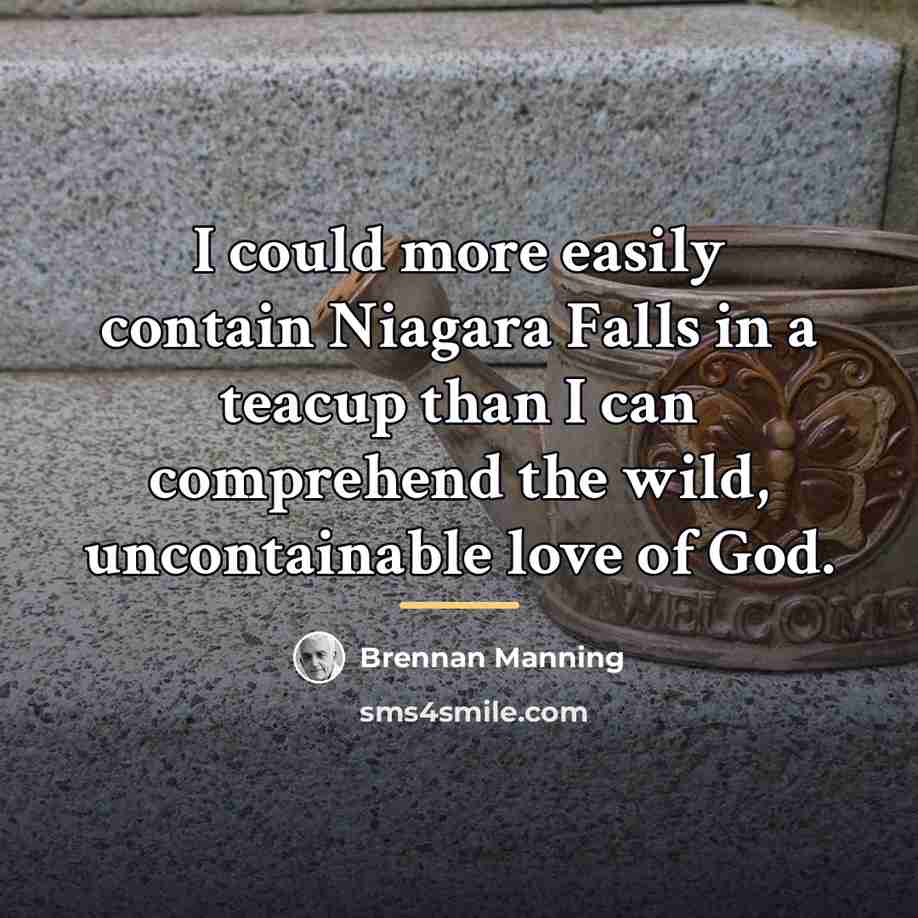 “I could more easily contain Niagara Falls in a teacup…” quote by Brennan Manning