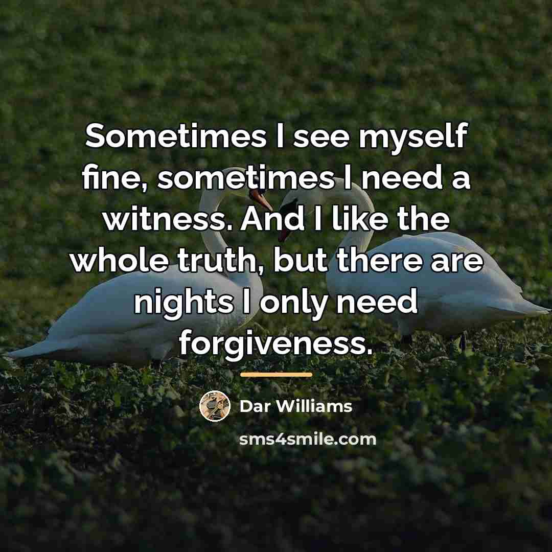 “Sometimes I see myself fine, sometimes I need a witness.…” quote by Dar Williams