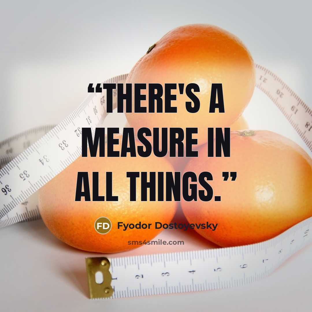 “There's a measure in all things.” quote by Fyodor Dostoyevsky