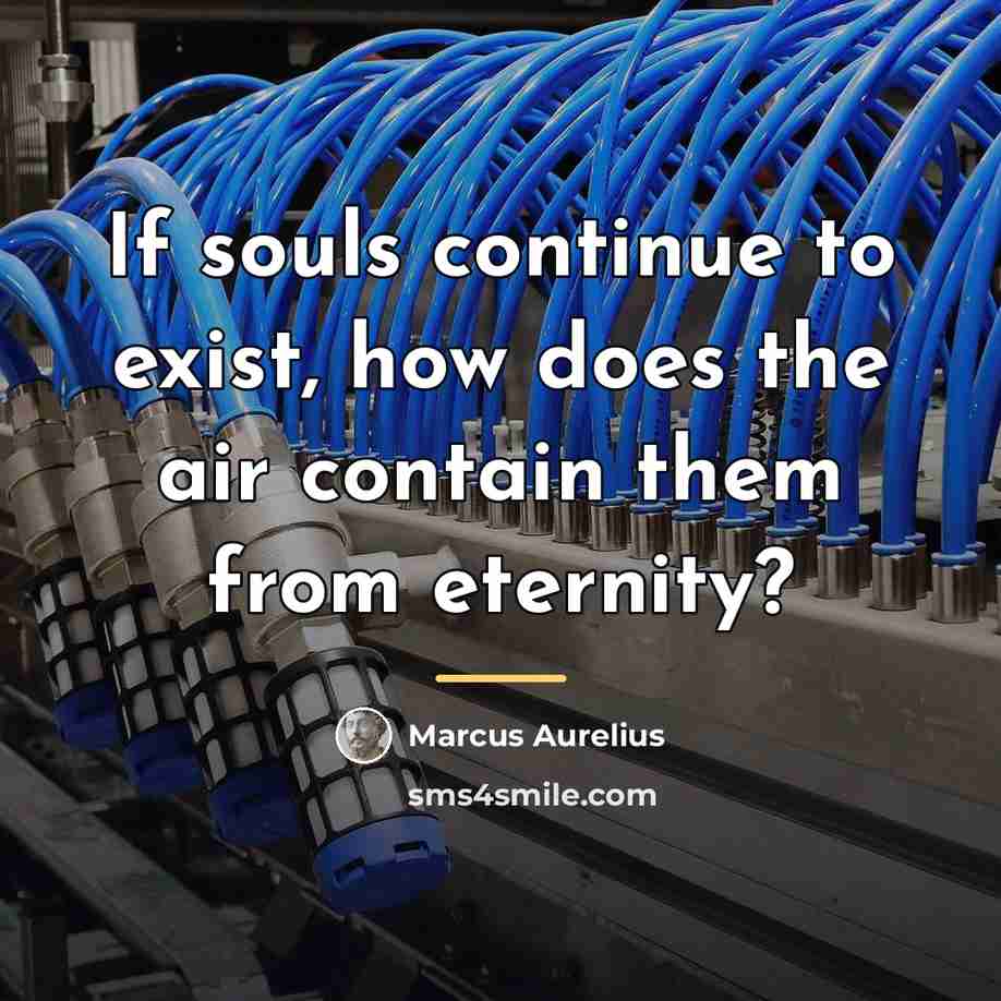 “If souls continue to exist, how does the air contain…” quote by Marcus Aurelius