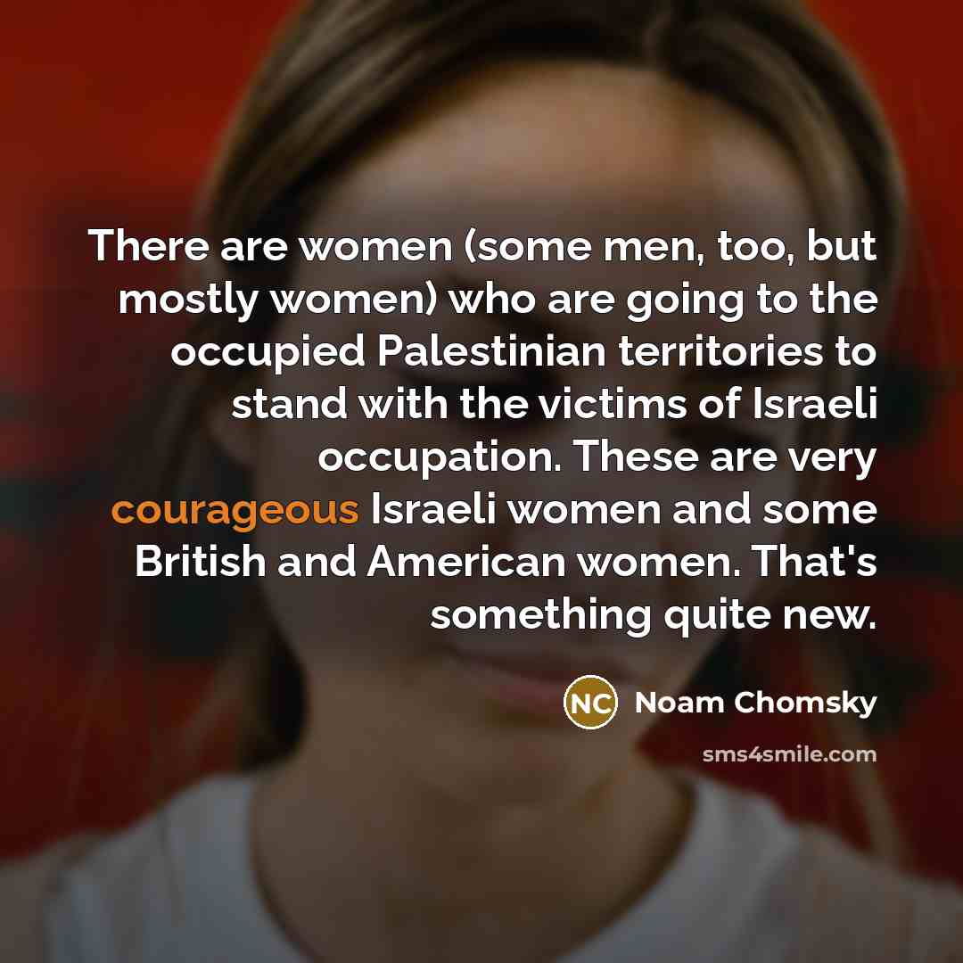 “There are women (some men, too, but mostly women) who…” quote by Noam Chomsky