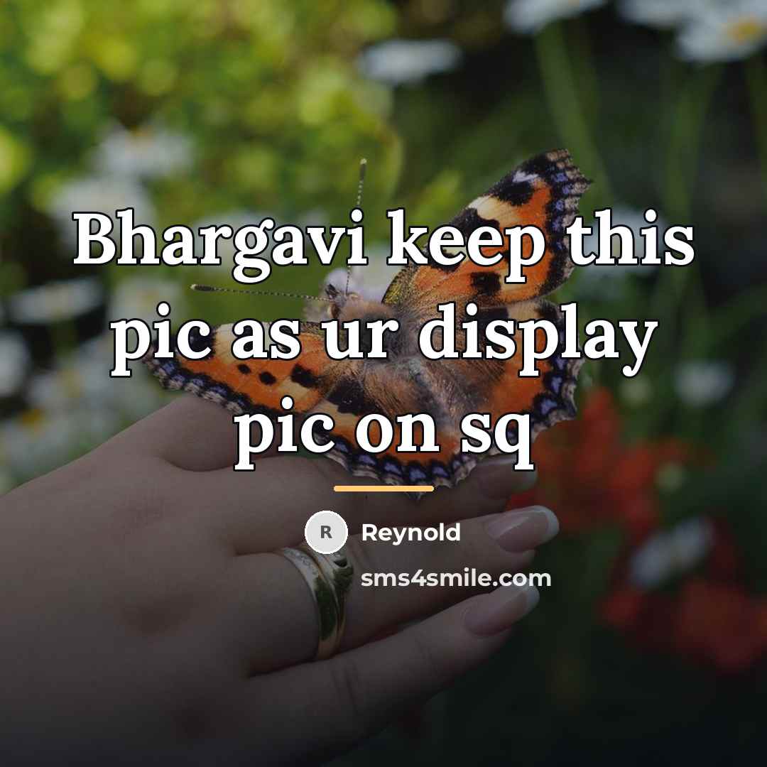 “Bhargavi keep this pic as ur display pic on sq…” quote by Reynold