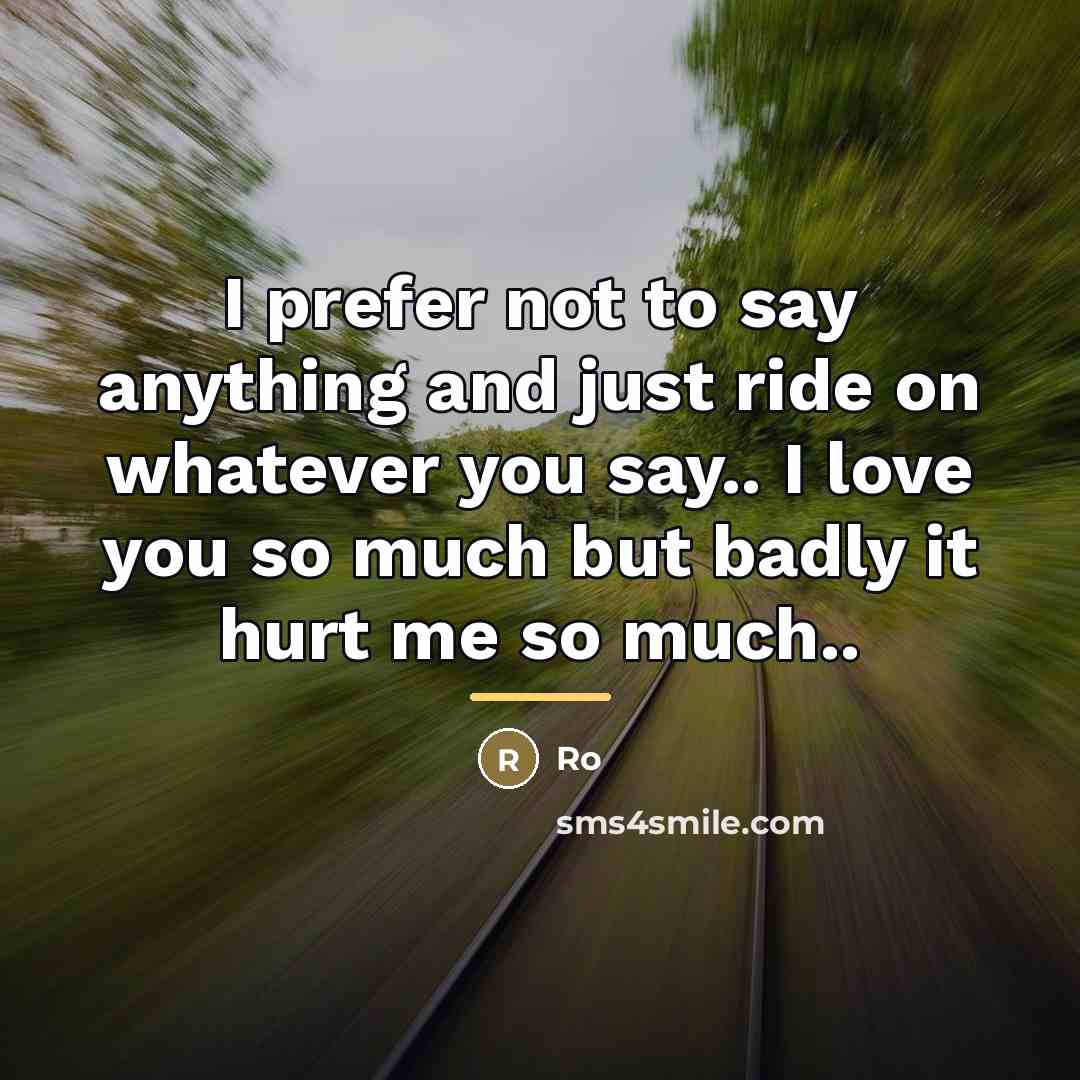 “I prefer not to say anything and just ride on…” quote by Ro