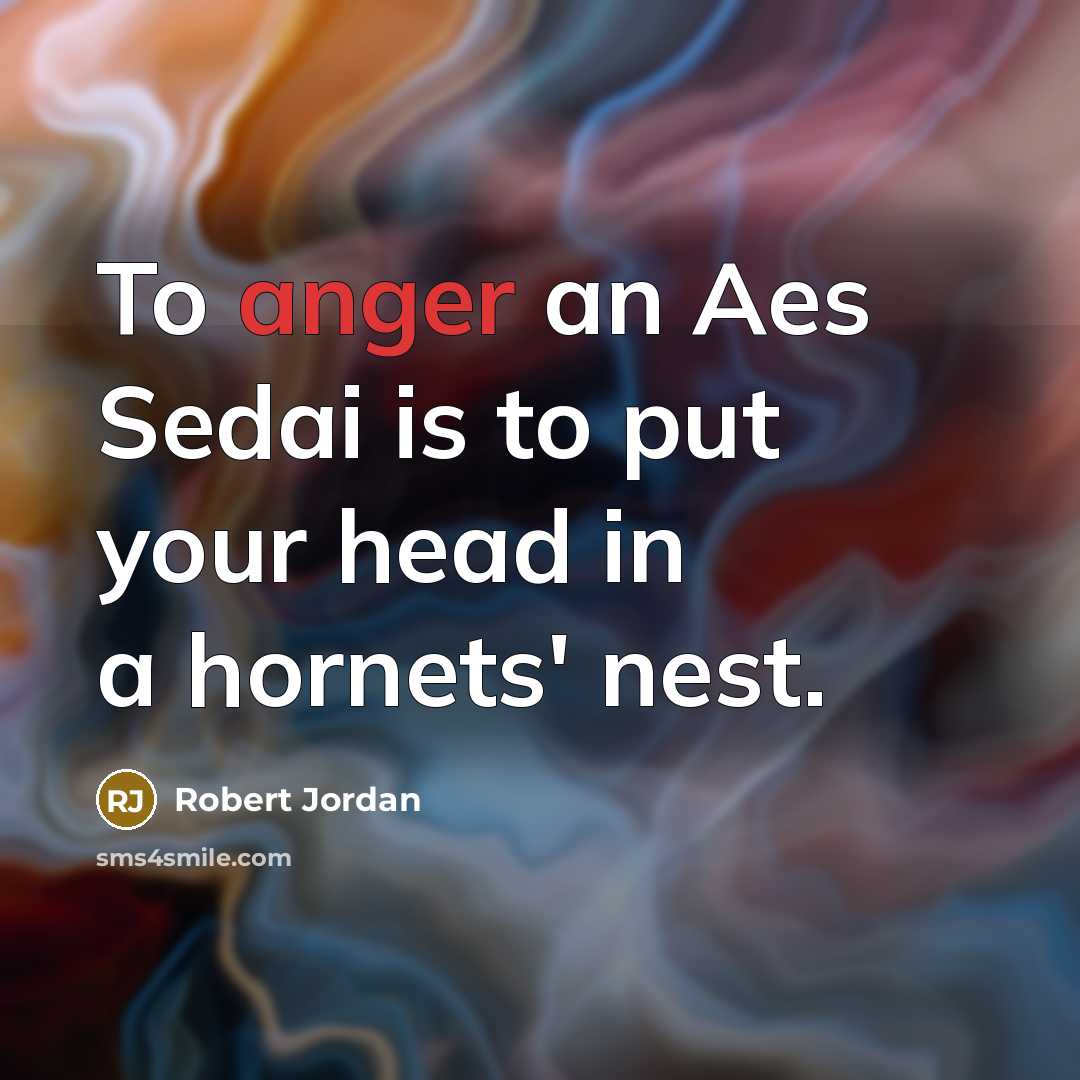 “To anger an Aes Sedai is to put your head…” quote by Robert Jordan