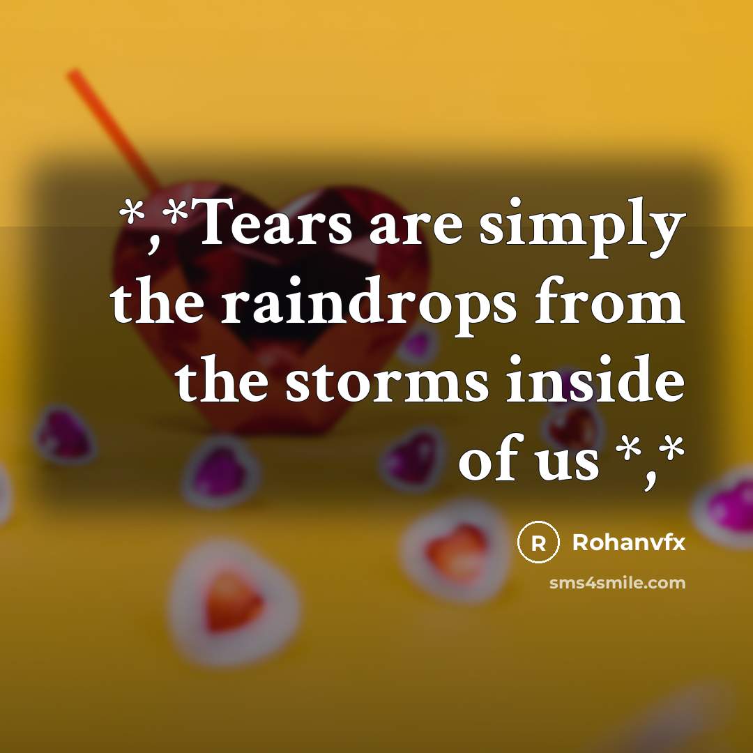 “*,*Tears are simply the raindrops from the storms inside of…” quote by Rohanvfx
