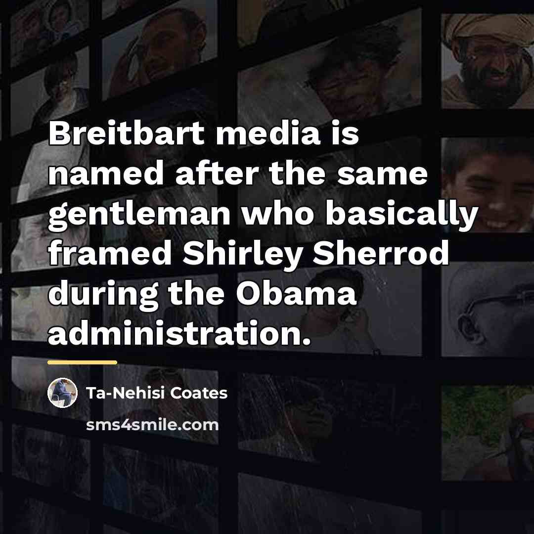 “Breitbart media is named after the same gentleman who basically…” quote by Ta-Nehisi Coates
