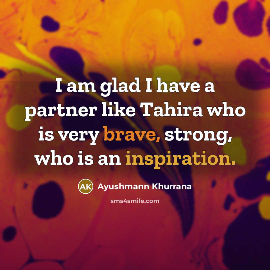 “I am glad I have a partner like Tahira who…” quote by Ayushmann Khurrana