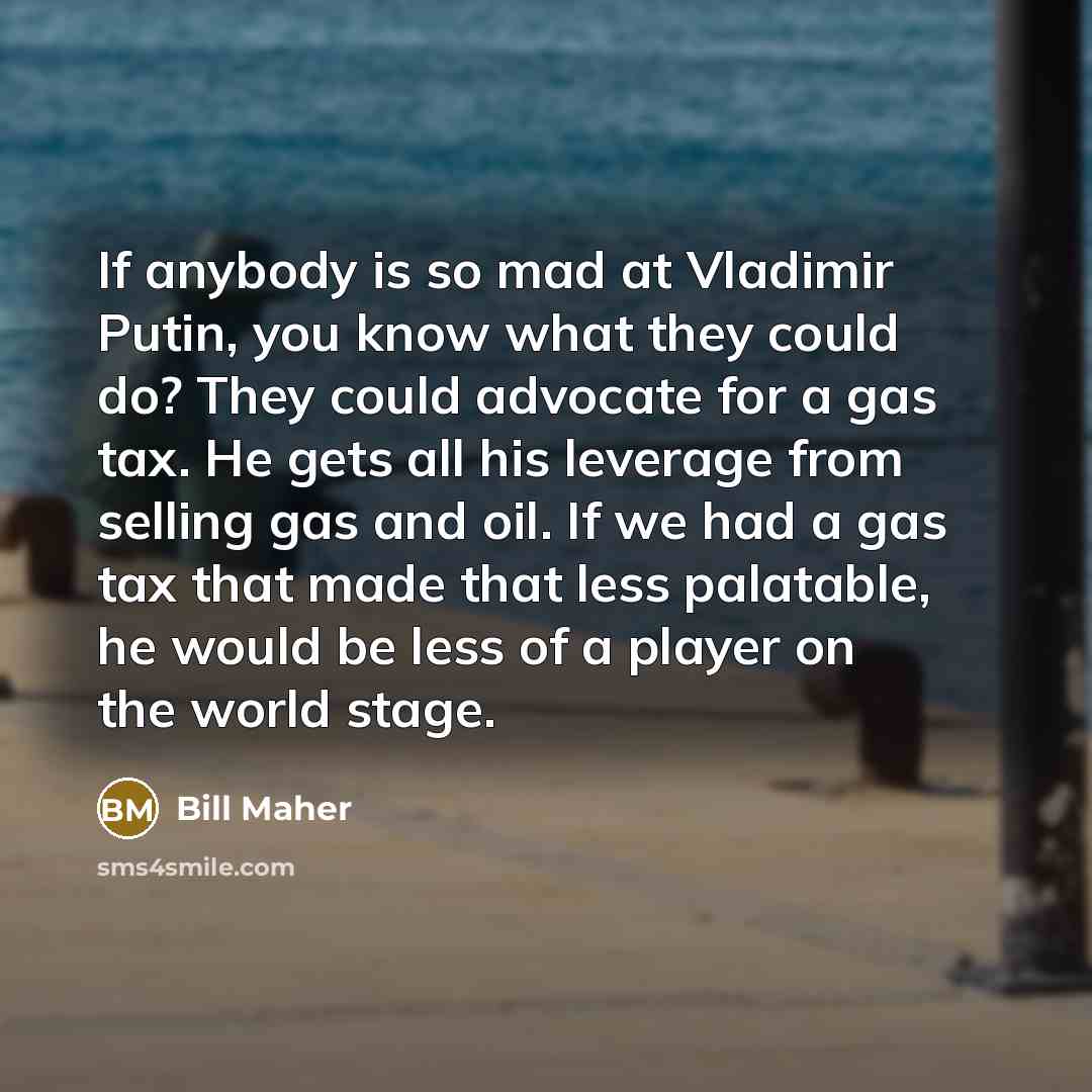 “If anybody is so mad at Vladimir Putin, you know…” quote by Bill Maher