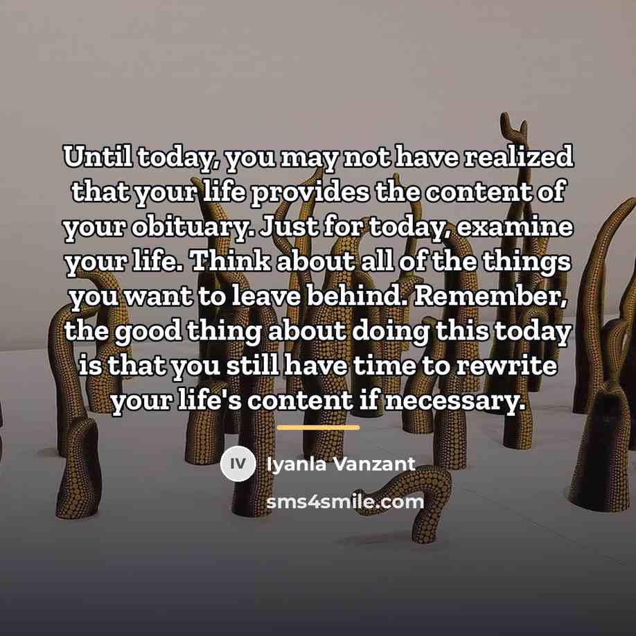 “Until today, you may not have realized that your life…” quote by Iyanla Vanzant