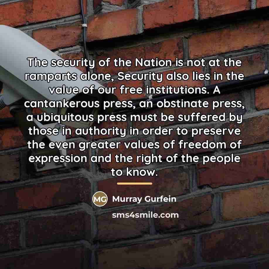 “The security of the Nation is not at the ramparts…” quote by Murray Gurfein