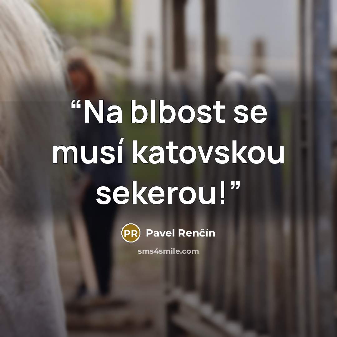 “Na blbost se musí katovskou sekerou!” quote by Pavel Renčín