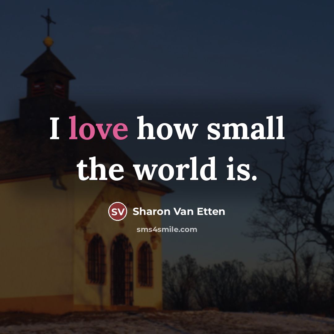 “I love how small the world is.…” quote by Sharon Van Etten