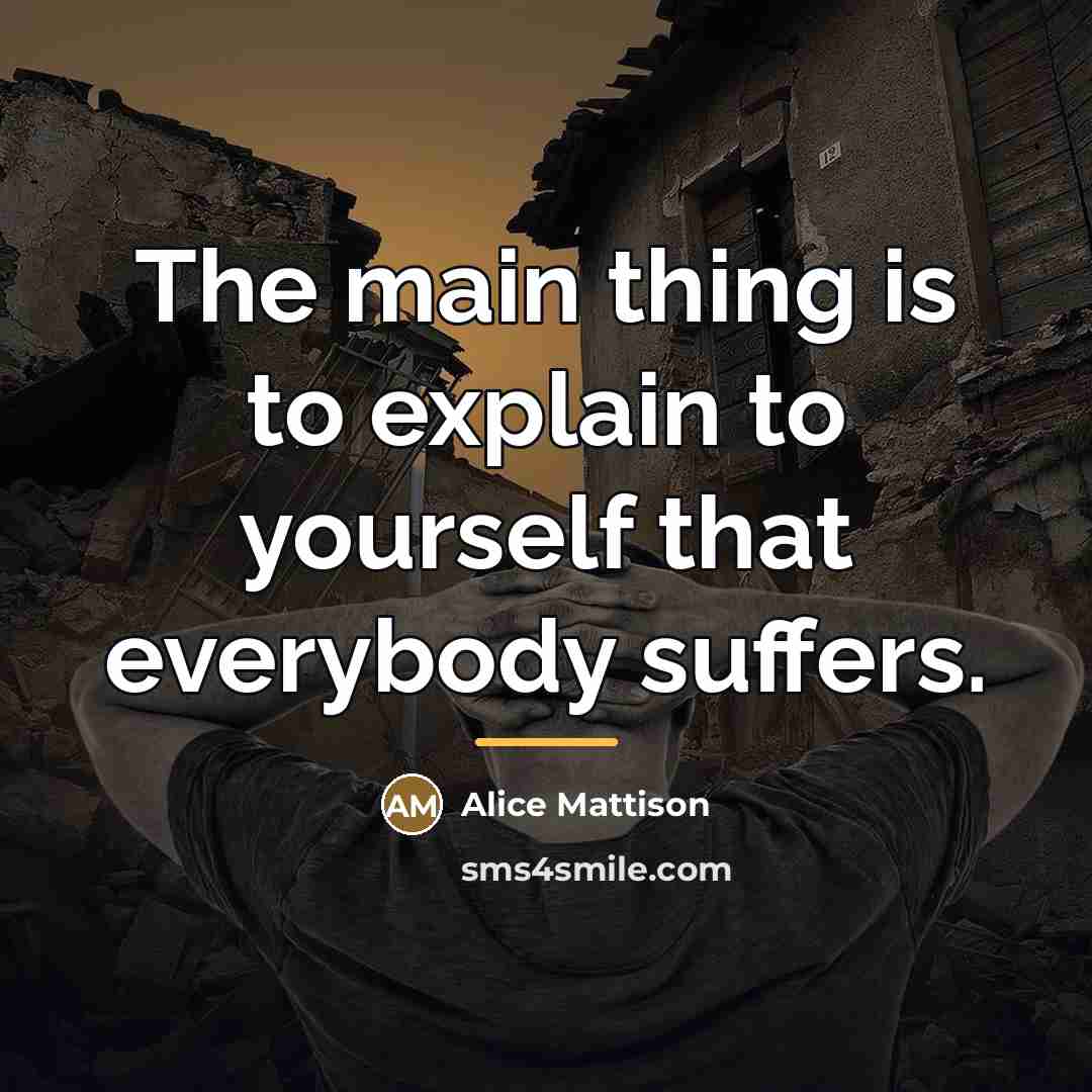 “The main thing is to explain to yourself that everybody…” quote by Alice Mattison