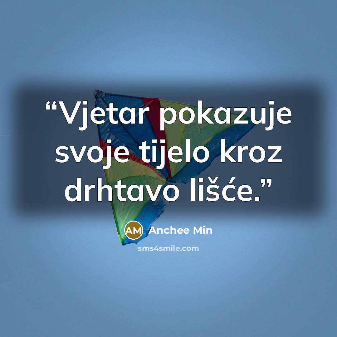 “Vjetar pokazuje svoje tijelo kroz drhtavo lišće.” quote by Anchee Min